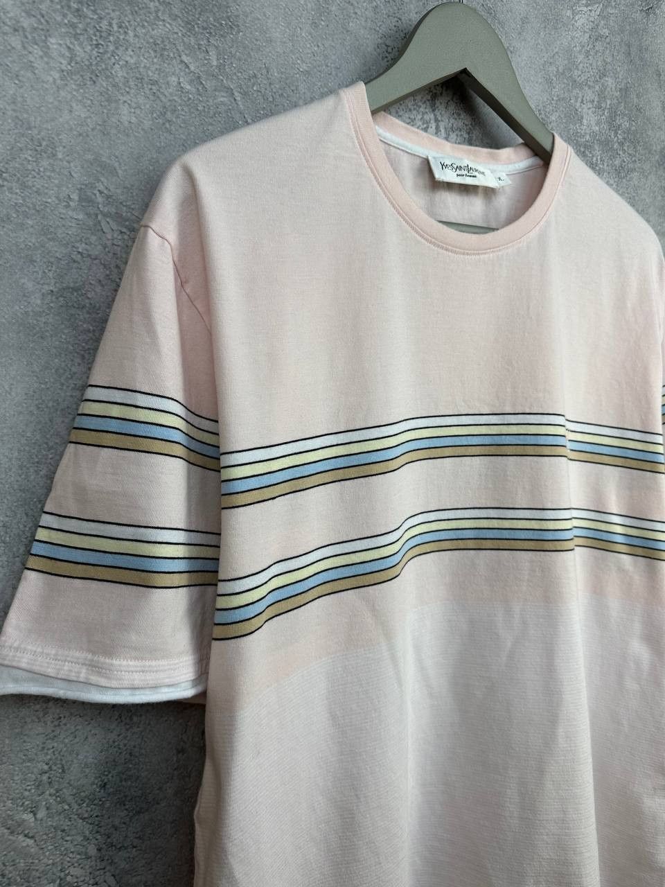 Yves Saint Laurent Yves Saint Laurent YSL Striped T-Shirt Crew Neck Pink Tee Size US XL / EU 56 / 4 - 3 Thumbnail