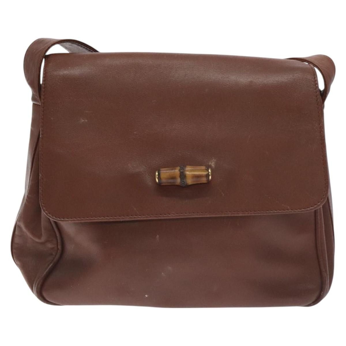 Gucci GUCCI Bamboo Shoulder Bag Leather Brown Gold 001 14 001 14 Size ONE SIZE - 2 Thumbnail