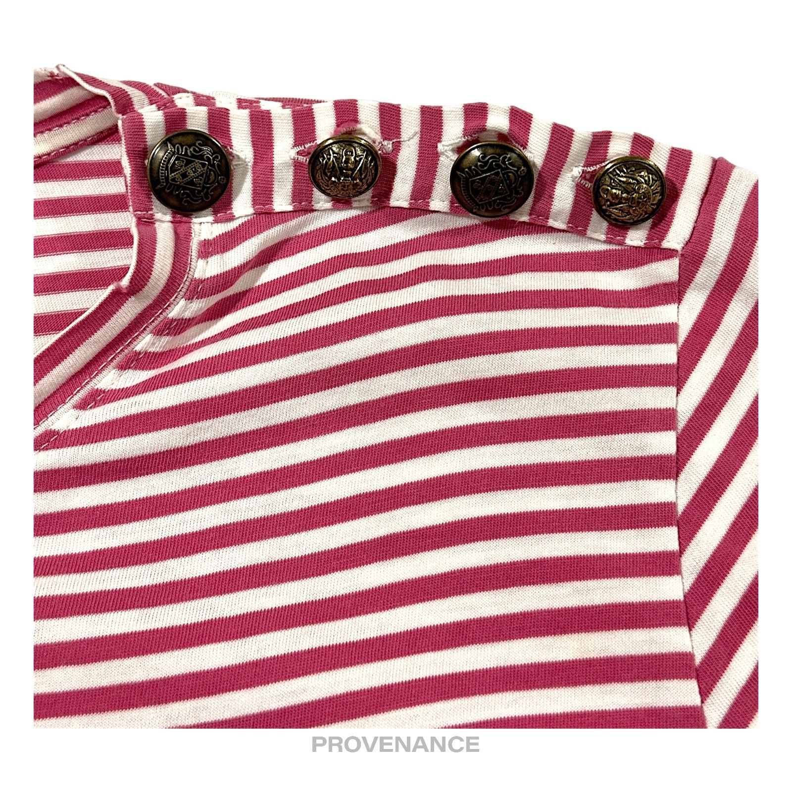 Balmain 🔴 Balmain Striped Long Sleeve T-Shirt - Red White Size US S / EU 44-46 / 1 - 5 Thumbnail
