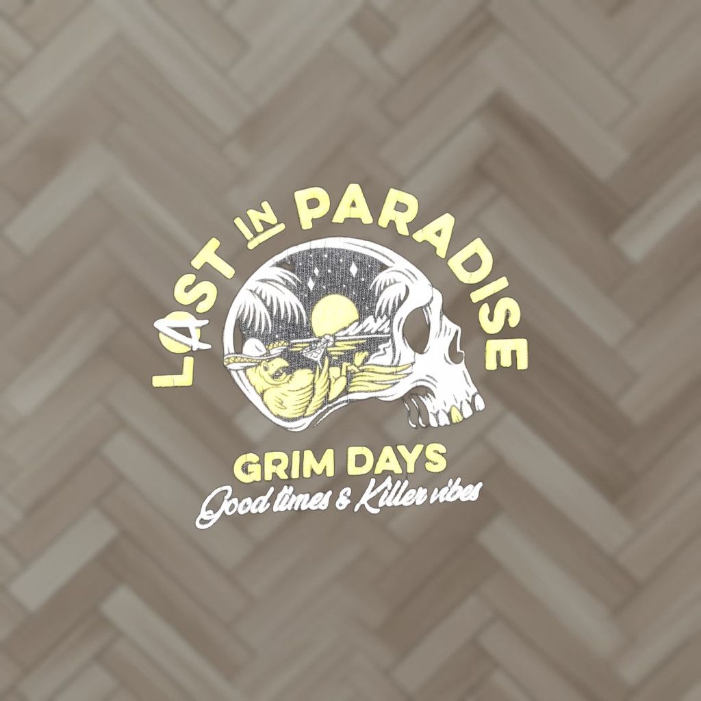 Paradise Grim Days Last in Paradise Graphic T Shirt Black S Short Sleeve Men's 2785 Beach Beer Bohemian California Music Paradise Shirt Size US S / EU 44-46 / 1 - 1 Thumbnail