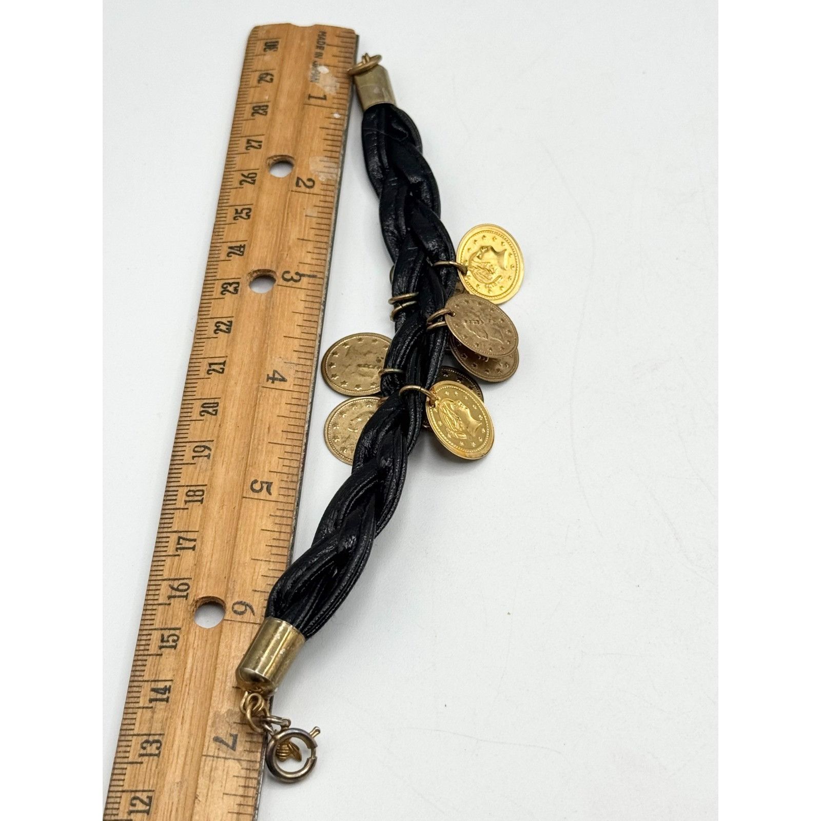 Vintage Vintage black patent leather coin charm bracelet Size ONE SIZE - 5 Thumbnail