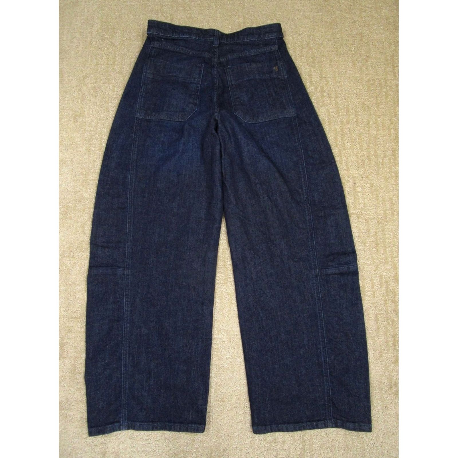 Vintage Pilcro Jeans Women 28 High Rise Barrel Wide-Leg 5-Pocket Denim Dark Wash Blue Size 28" / US 6 / IT 42 - 3 Thumbnail