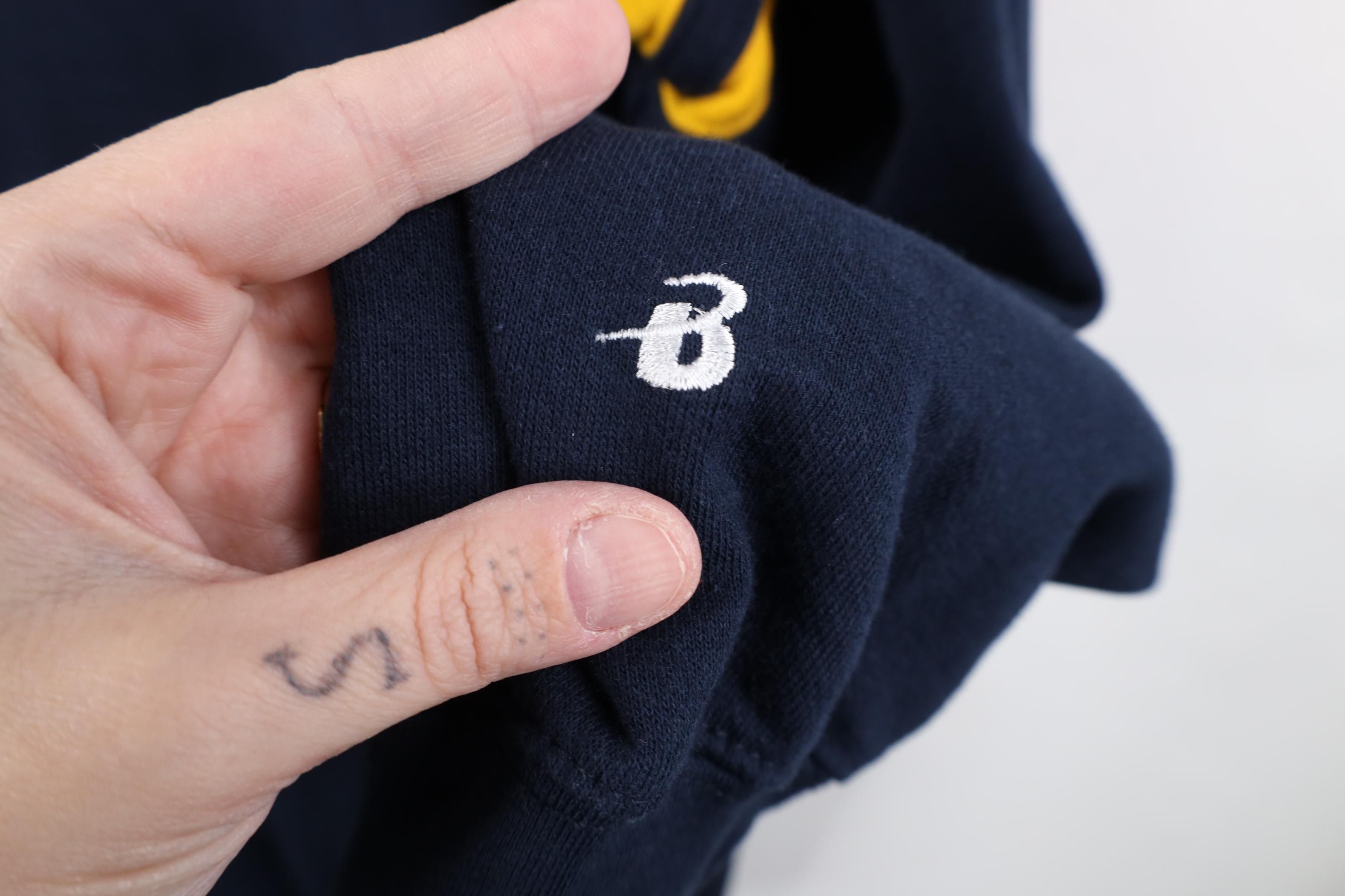 Vintage Vintage 90s Y2K Baseball Hoodie Sweatshirt Striped Blue Size US L / EU 52-54 / 3 - 4 Thumbnail