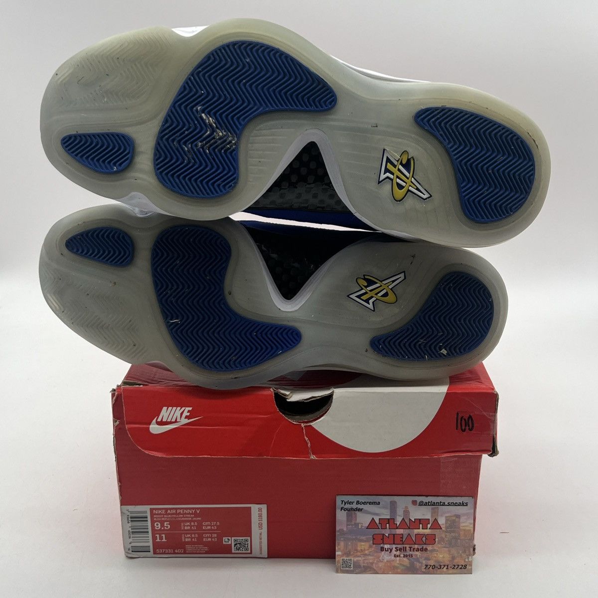 Nike Air Penny 5 blue chips Size US 9.5 / EU 42-43 - 8 Thumbnail