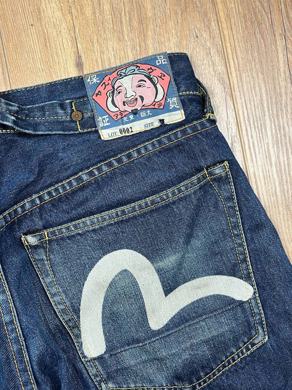 Evisu 00’s EVISU LOT 0002 POCKET LOGO WHITE DAICOCK BAGGY DENIM Size US 30 / EU 46 - 5 Thumbnail