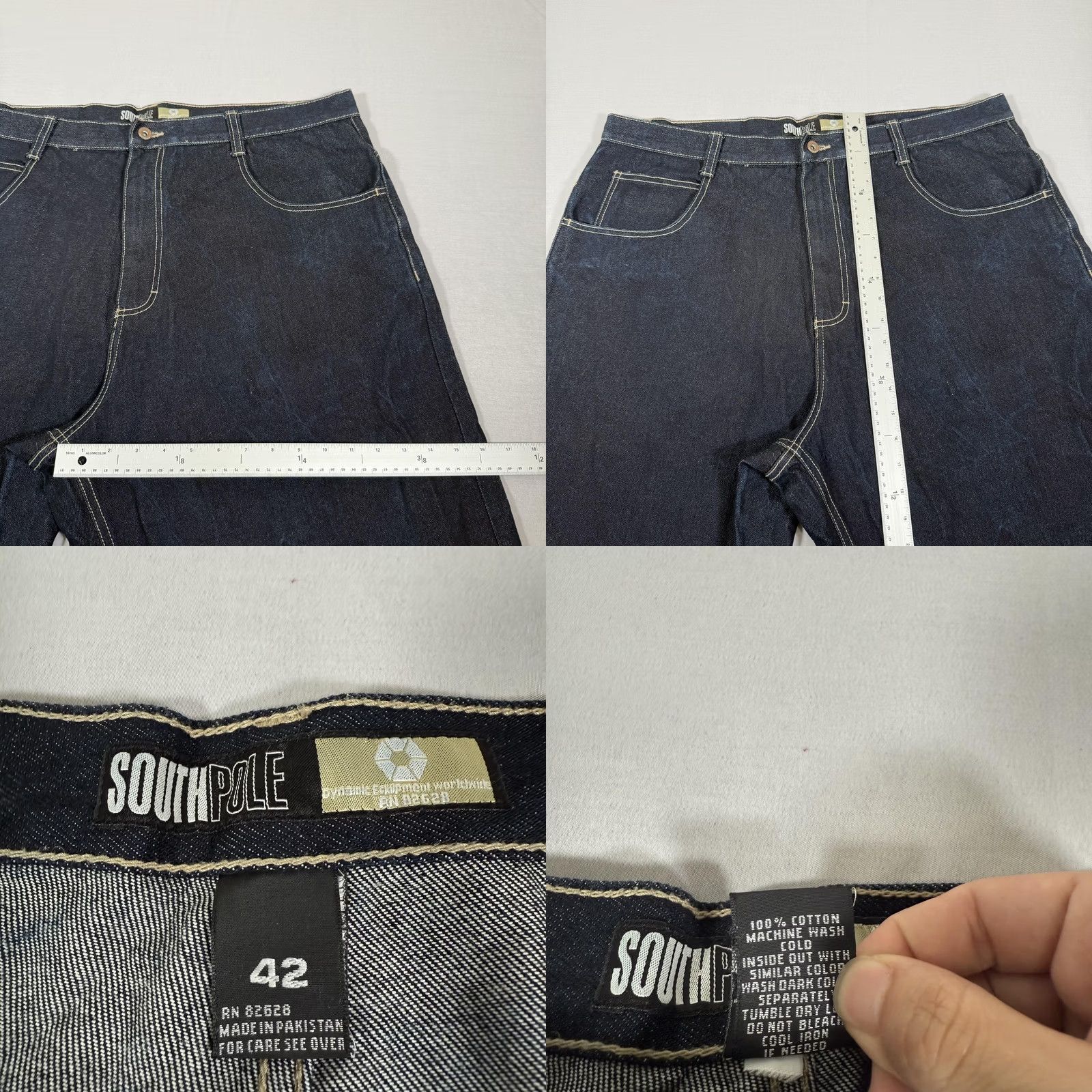Southpole VINTAGE Southpole Jeans Mens 42x32 Blue Baggy Loose Hip Hop 90s Size US 42 / EU 58 - 8 Thumbnail