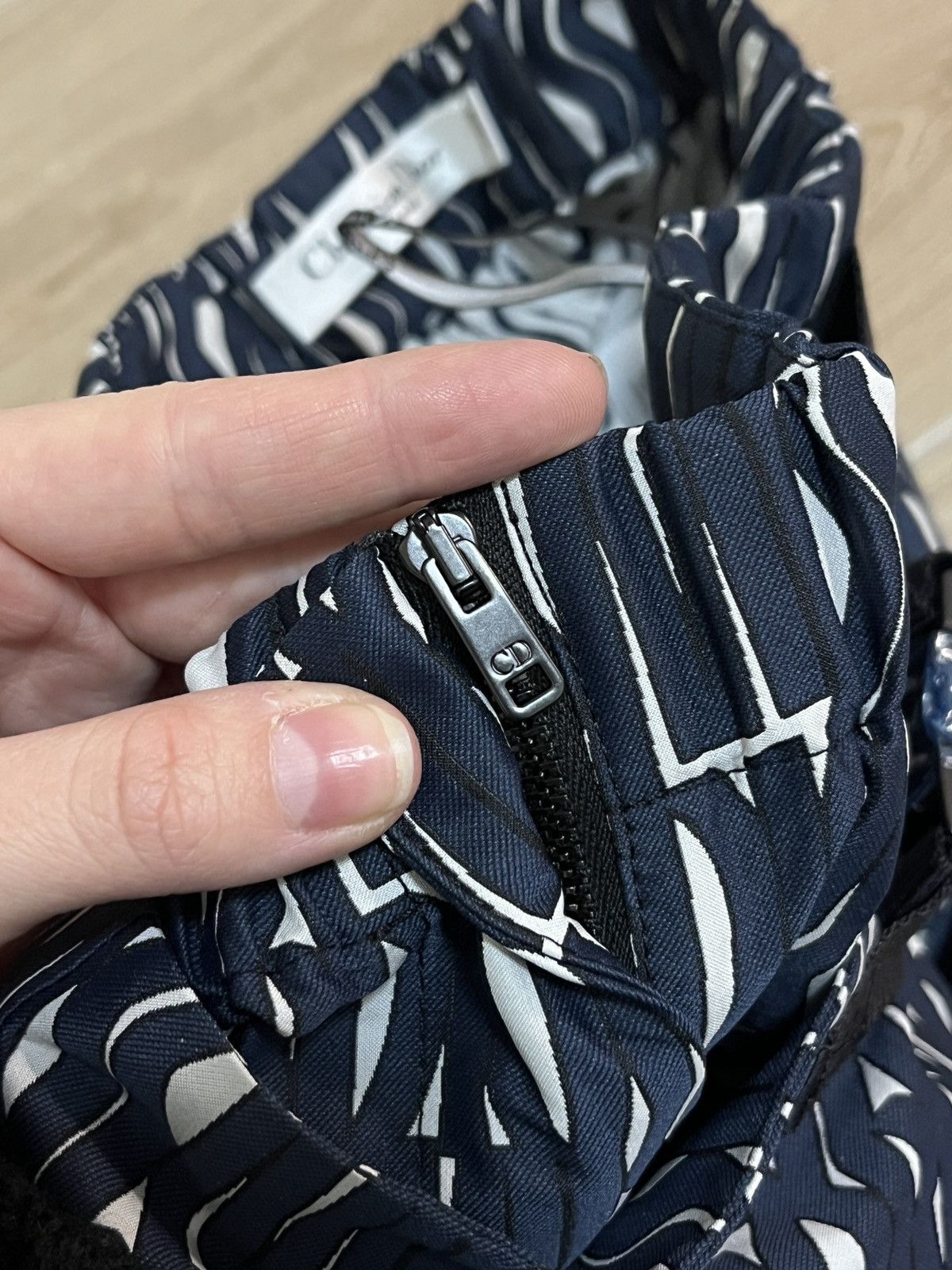 Dior Miss Dior Technical Monogram Taffeta Jacquard Navy Motif Size 25" / US 0 / IT 36 - 13 Thumbnail