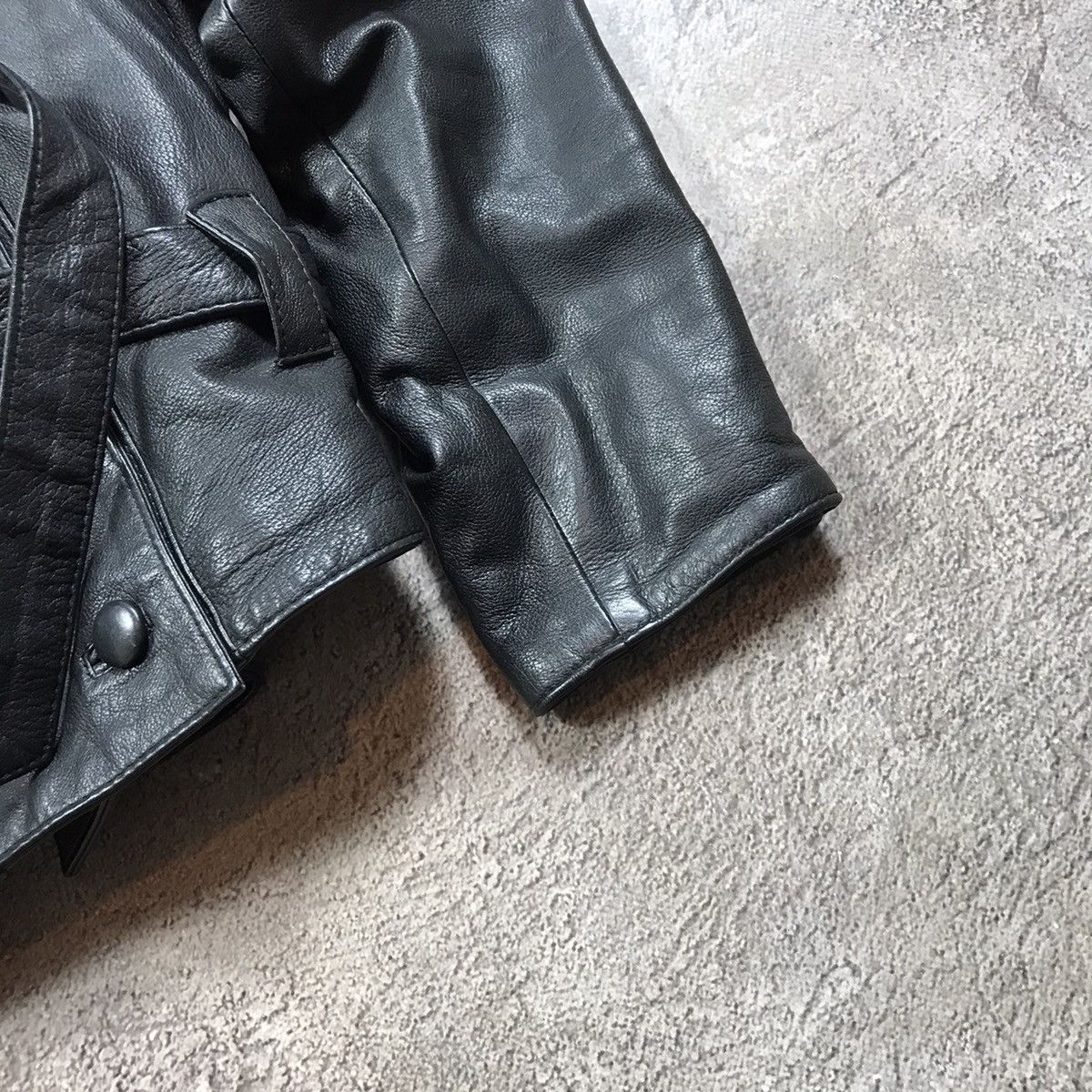 Vintage Vintage 90s Faded Black Leather Jacket Streetwear Relaxed M Size M / US 6-8 / IT 42-44 - 5 Thumbnail