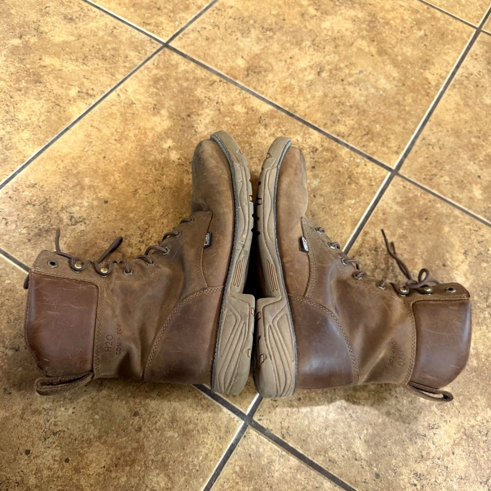 Justin Boots Justin Workboots Rush 8 Inch Size 13 D Safety Toe Mens Brown Leather SE468 EUC Boots Size US 13 / EU 46 - 6 Thumbnail