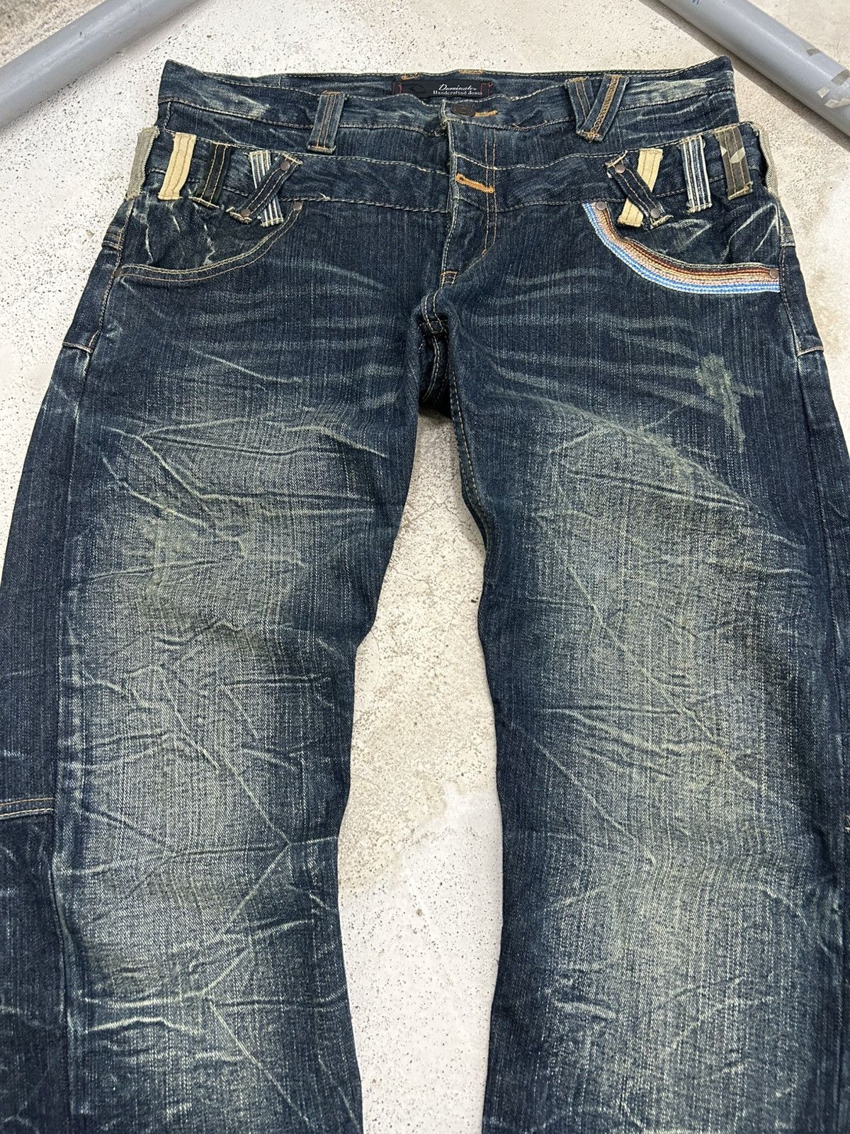 Le Grande Bleu (L.G.B.) Vintage Dominate Double Waist Jeans Clawn Marks Washed Size US 34 / EU 50 - 3 Thumbnail