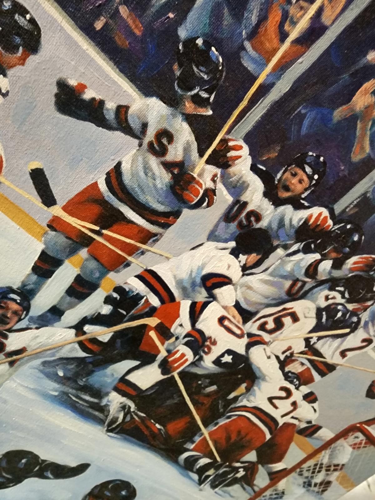 Other Original Signed Oil Painting of USA MOI Victory Scene Size ONE SIZE - 3 Thumbnail