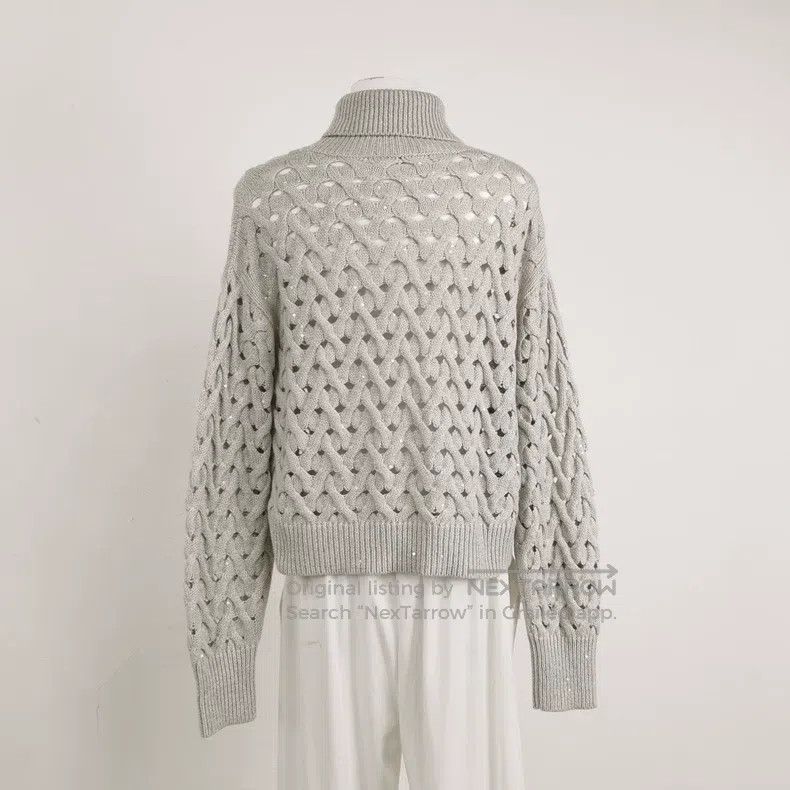 Brunello Cucinelli Brunello Cucinelli Cashmere and silk blend solid-colored h Size M / US 6-8 / IT 42-44 - 2 Thumbnail