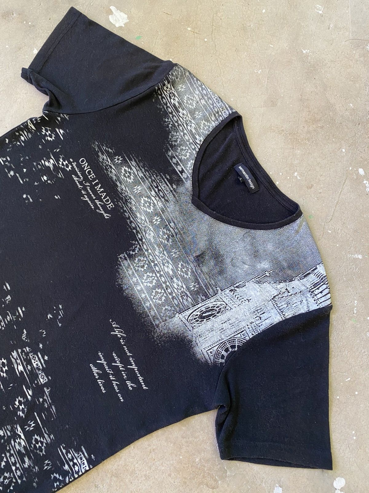 semanticdesign Semantic Design Abstract Graphic V Neck Tee Japan Size US M / EU 48-50 / 2 - 2 Thumbnail