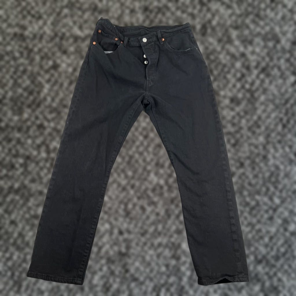 Levi's VINTAGE Levi's 501 Jeans Women Slim 32x28 Denim Black Wash Straight Jeans Girls Womens Size 24" / US 00 / IT 34 - 1 Thumbnail