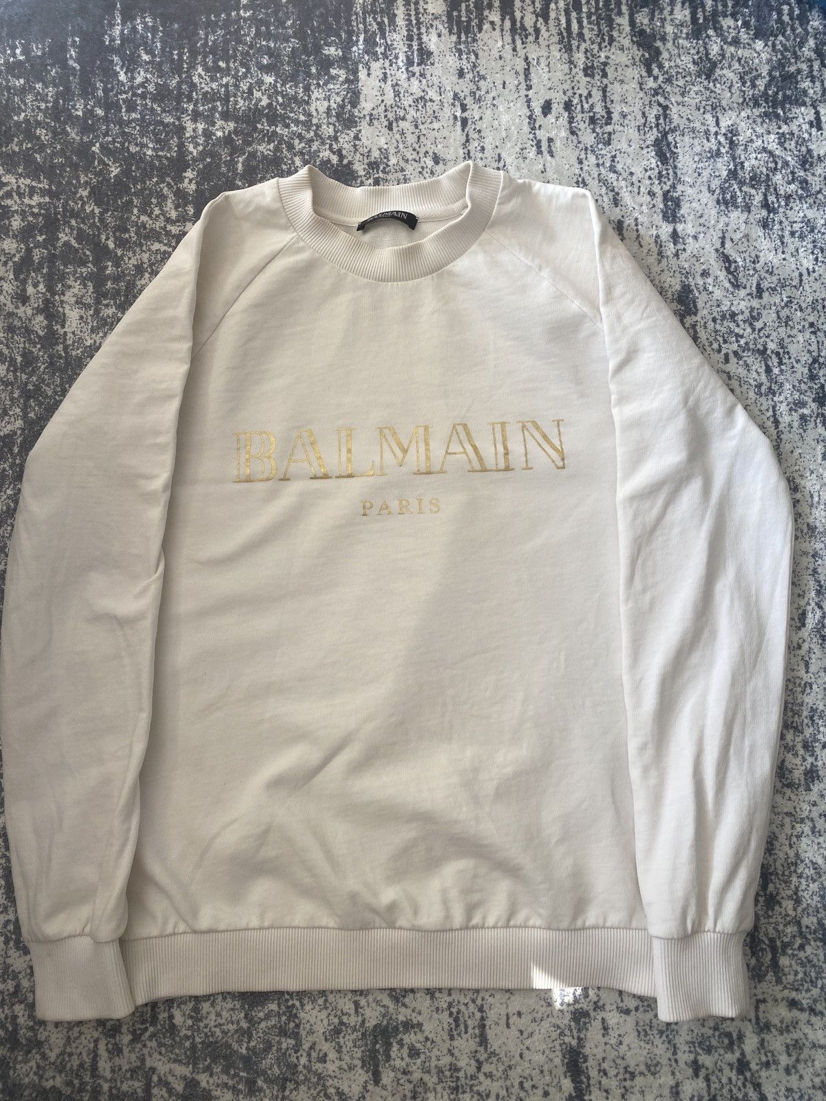 Balmain Luxury women balmain big gold logo crawneck Size S / US 4 / IT 40 - 1 Thumbnail