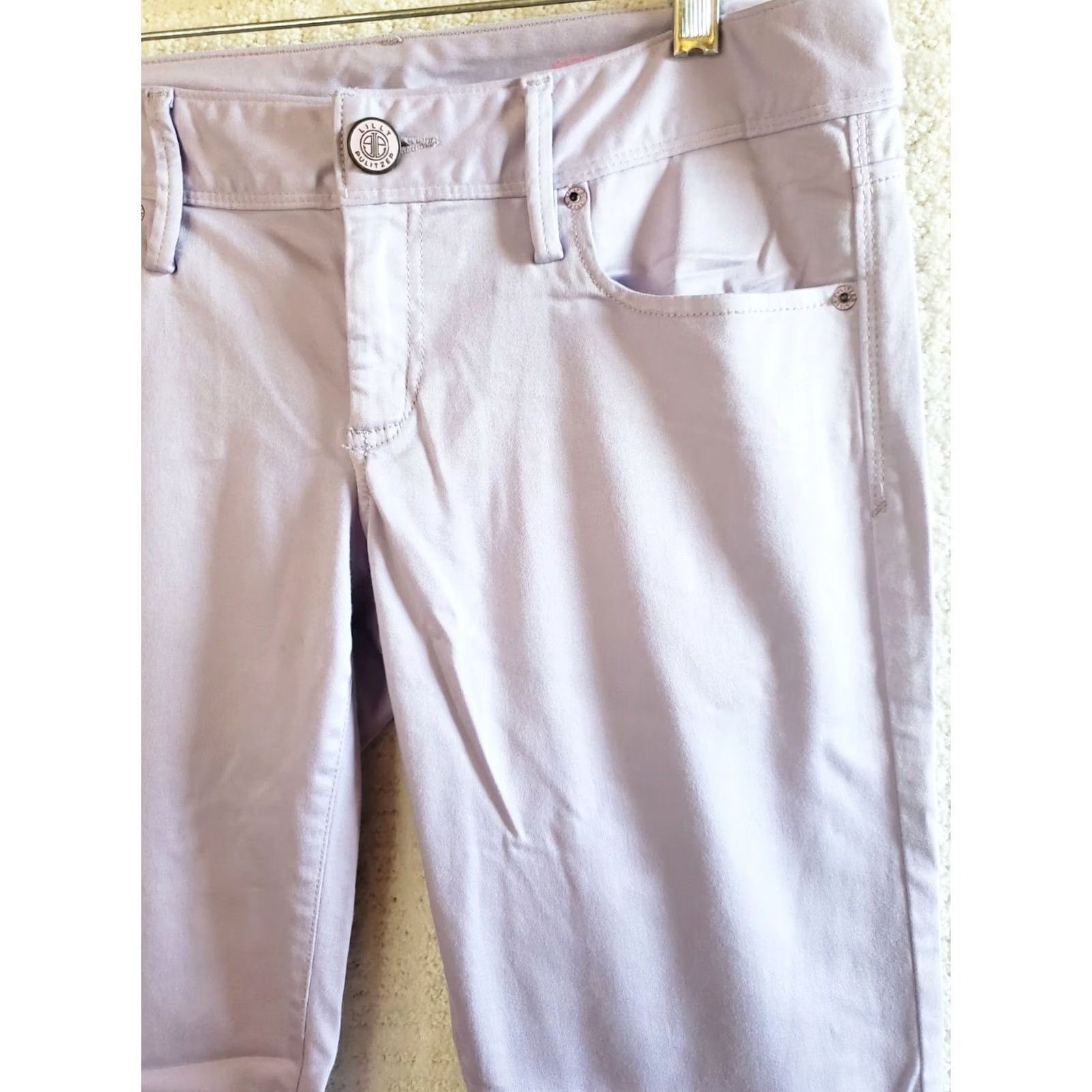 Lilly Pulitzer Lilly Pulitzer Worth Skinny Jean Lavender Pants Jeggings Satin Soft Feel 67093 Size 27" / US 4 / IT 40 - 4 Thumbnail