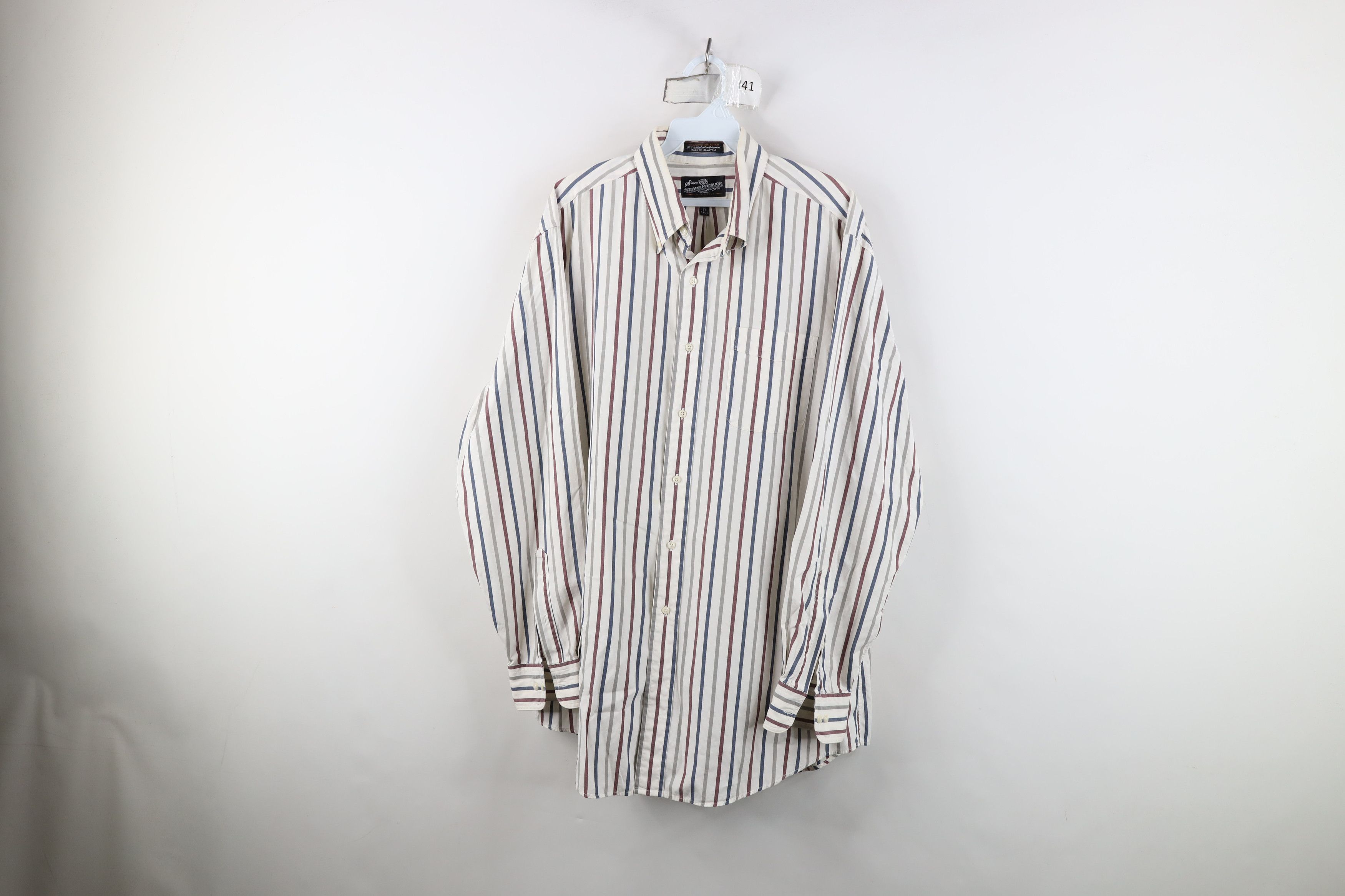 Vintage Vintage 90s Streetwear 2 Ply Pinpoint Button Down Shirt Size US M / EU 48-50 / 2 - 1 Thumbnail