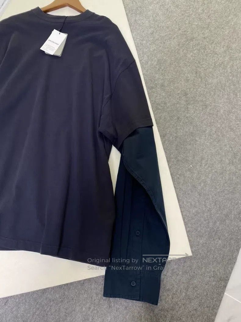 Balenciaga Balenciaga Navy Blue Fake Two-Piece T, XS Size Size US XS / EU 42 / 0 - 4 Thumbnail
