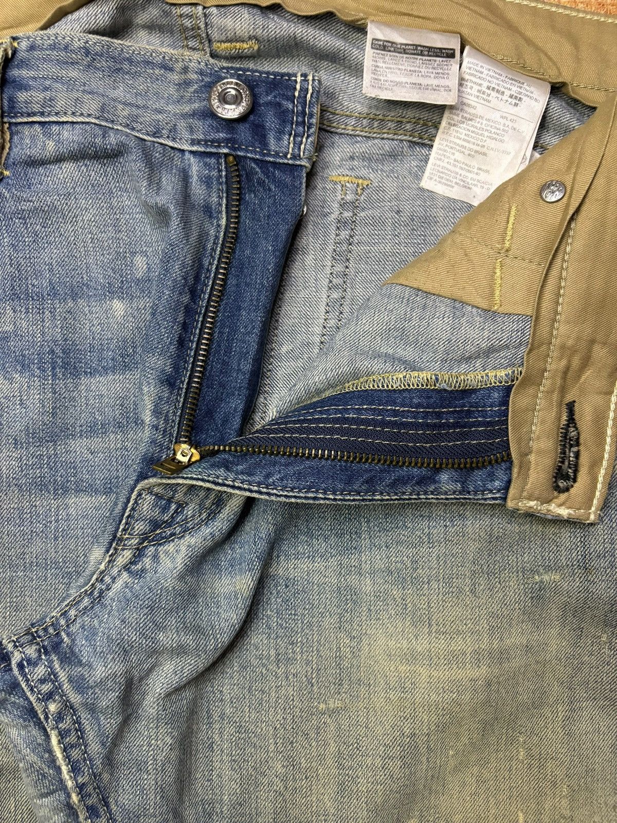 Levi's Vintage Y2k Levis 514 Mud Wash Distress Loose Baggy Jeans Size US 35 - 10 Thumbnail