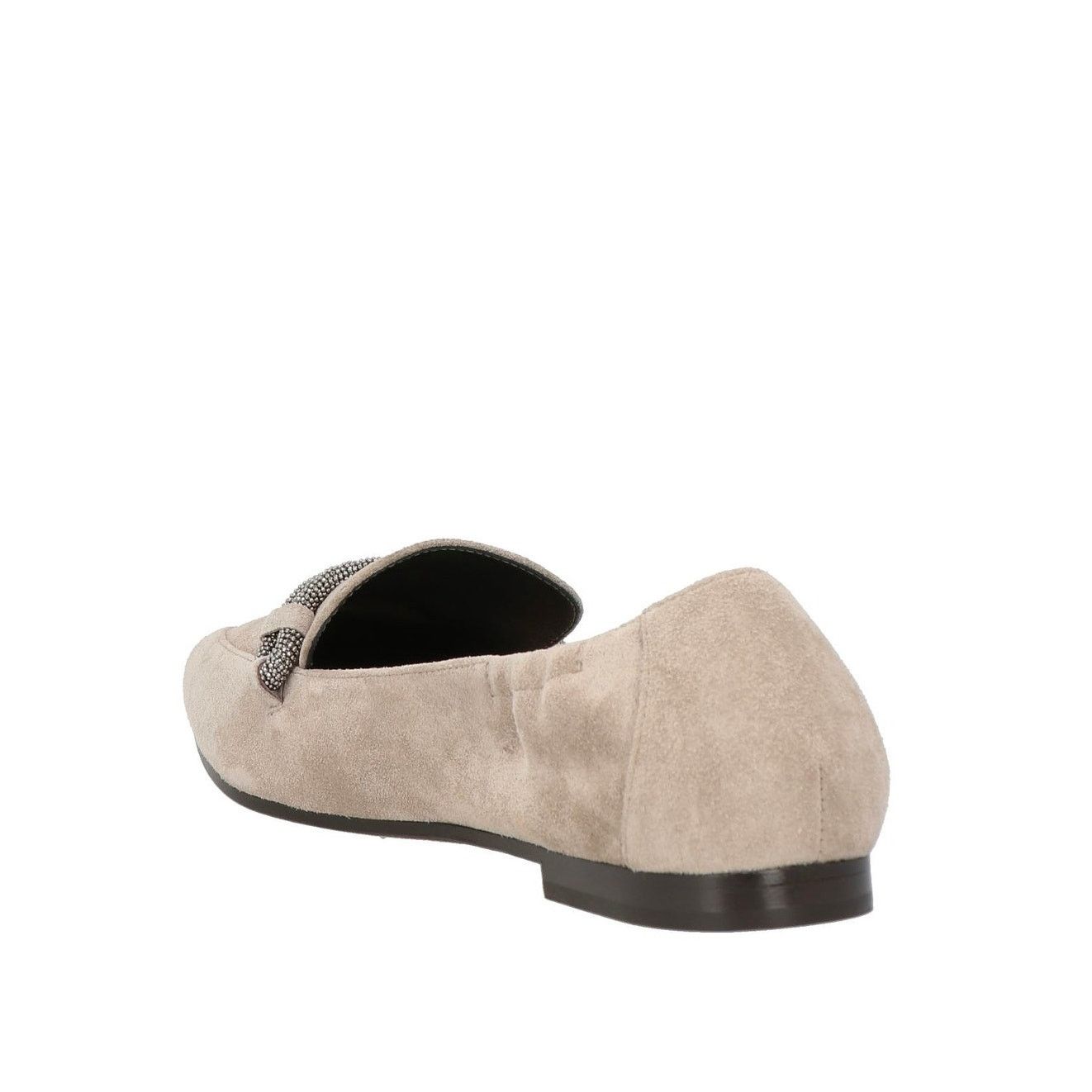 Brunello Cucinelli Brunello Cucinelli Woman's Suede Beaded Loafers Grey 36 Size US 6 / IT 36 - 7 Thumbnail
