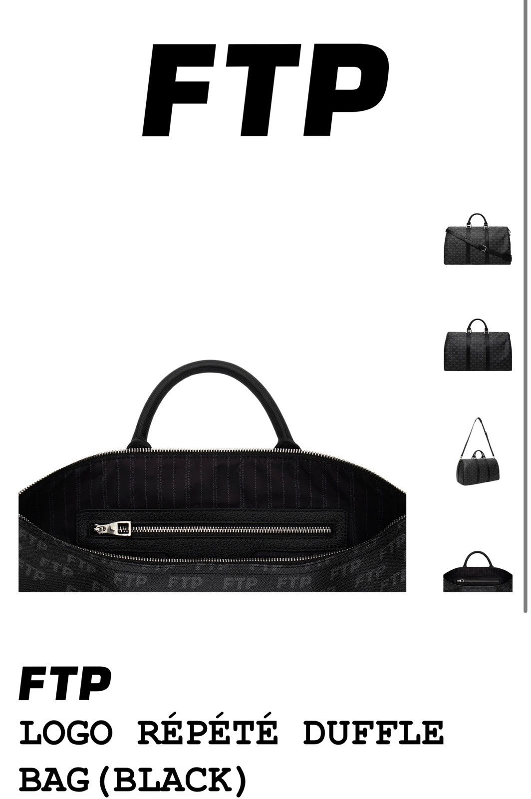 Fuck The Population FTP Damier Duffel bag with strap (black) Size ONE SIZE - 16 Thumbnail
