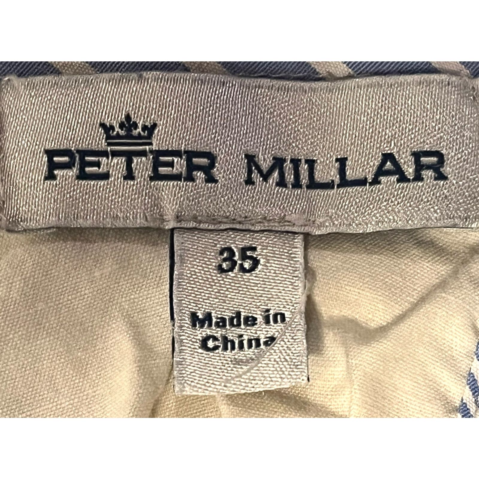 Peter Millar Peter Millar Chino Shorts Sz 35 GUC Beige Golf Men’s Lightweight Flat Front Size US 35 - 3 Thumbnail