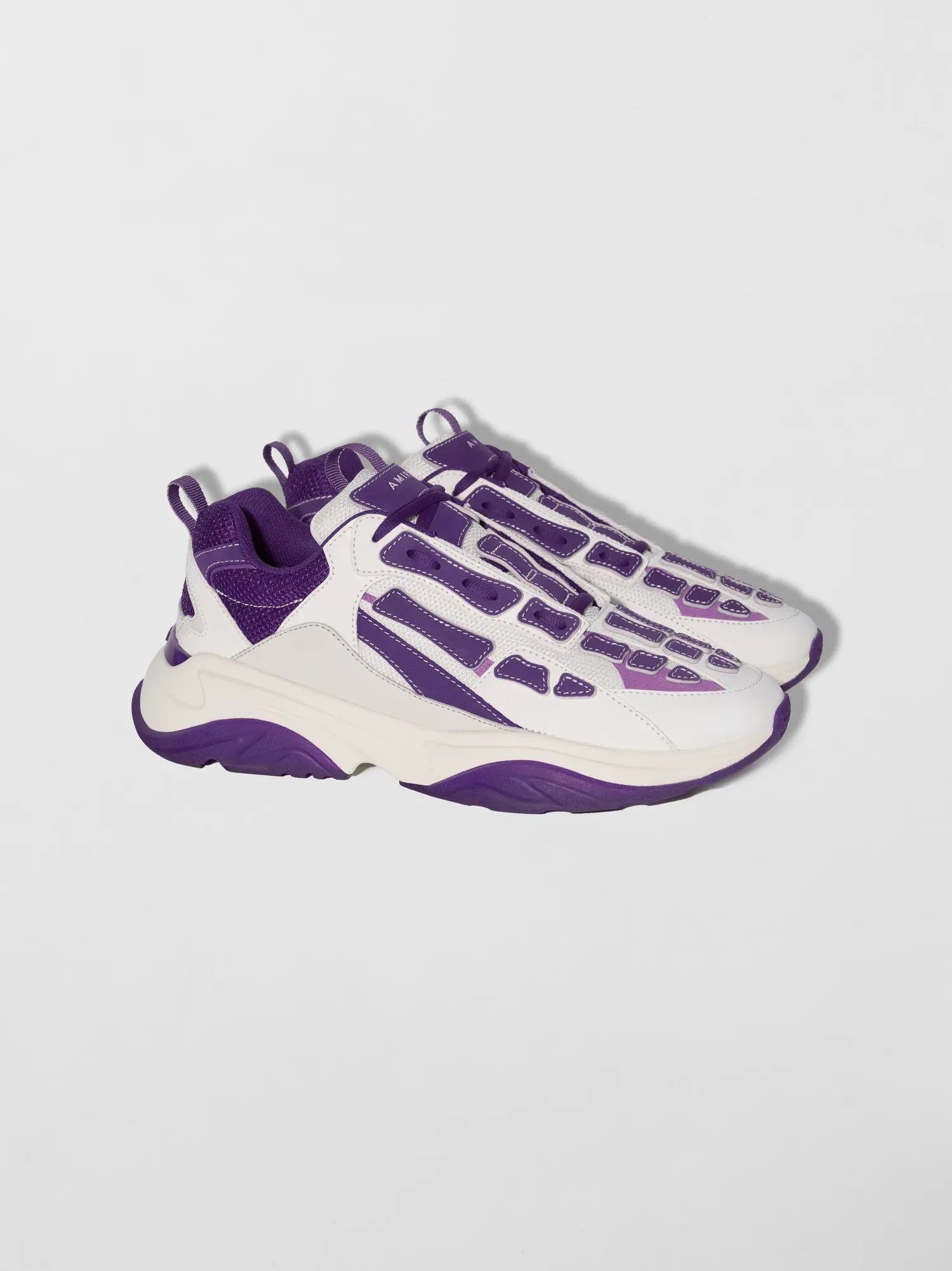 Amiri oc11z0225 Bone Runner Low-Top Sneakers in White/Purple Size US 7 / EU 40 - 2 Thumbnail