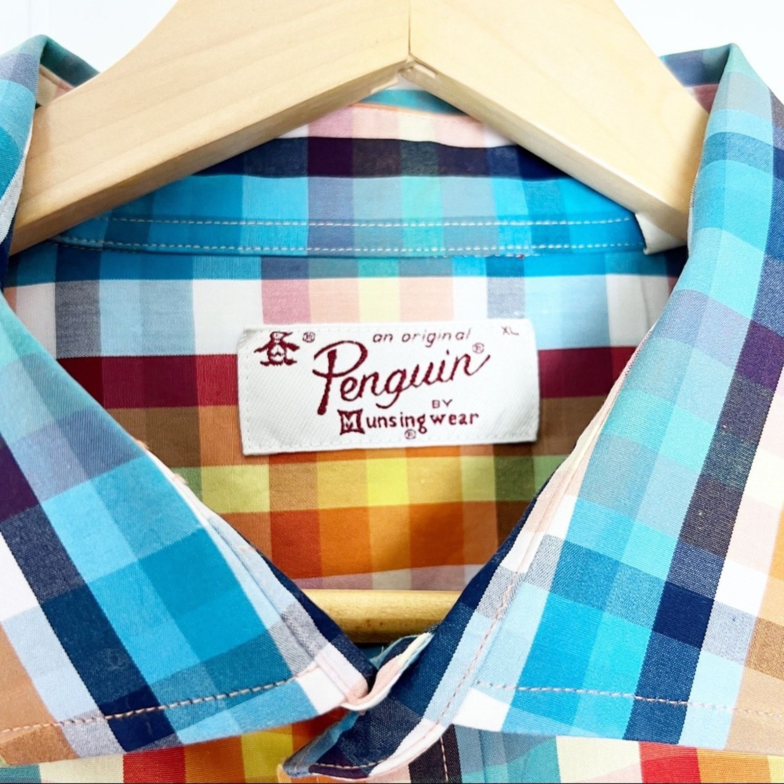 Original Penguin Penguin Bright Multi Check Button Up Shirt Men’s Size XL Size US XL / EU 56 / 4 - 4 Thumbnail