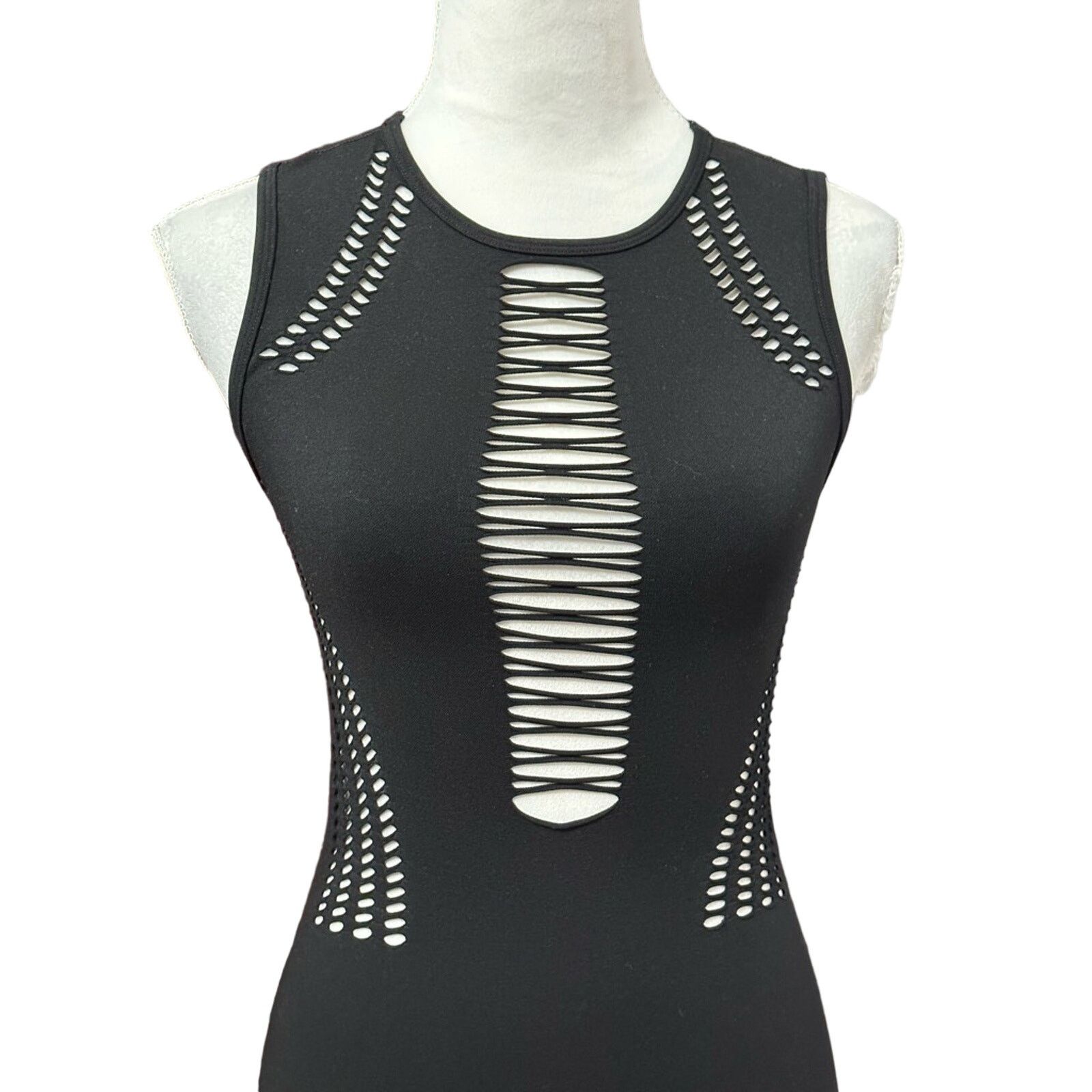 Other Iets Frans Bodycon Dress Edgy Sleeveless Cutout Black M NWOT Size M / US 6-8 / IT 42-44 - 2 Thumbnail