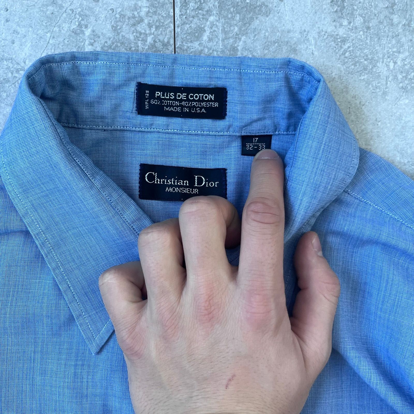 Christian Dior Monsieur Christian Dior Monsieur Blue Dress Shirt – Size 17 (32-33) Size US L / EU 52-54 / 3 - 5 Thumbnail