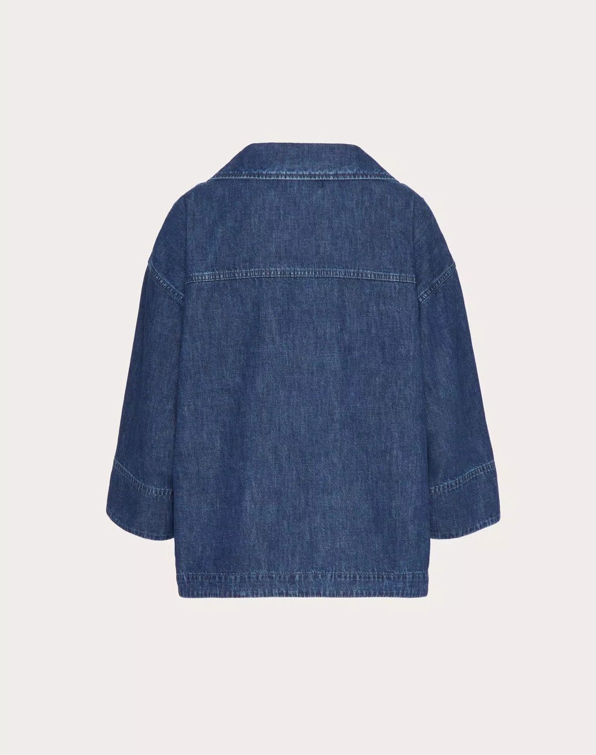 Valentino o1s1wg110625 Chambray Denim Kaftan Top in Medium Blue Size M / US 6-8 / IT 42-44 - 2 Thumbnail