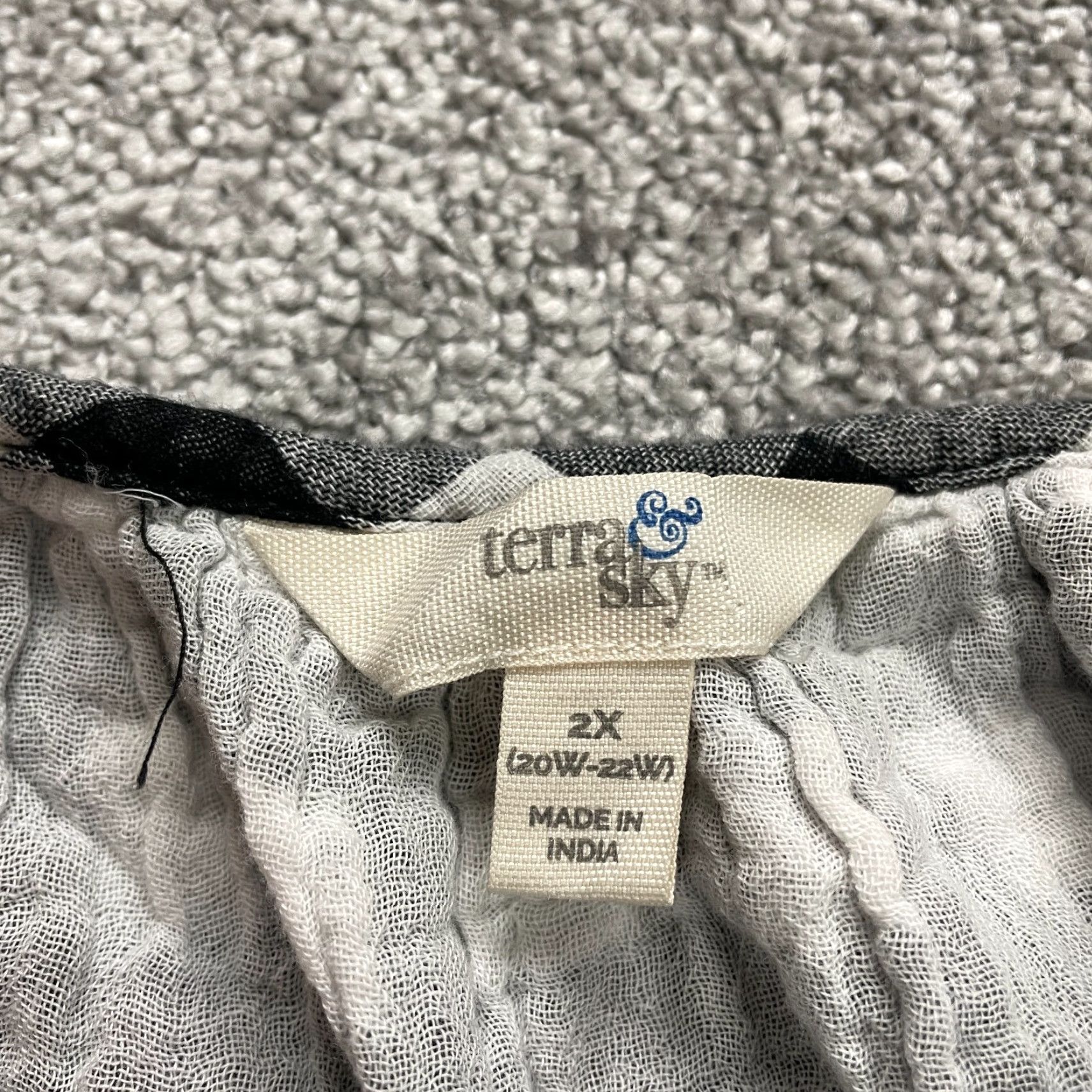 Vintage Terra & Sky Top Women 2XL Black & White Check Cotton Sleeveless Cropped Relaxed Size XXL / US 16-18 / IT 52-54 - 5 Thumbnail