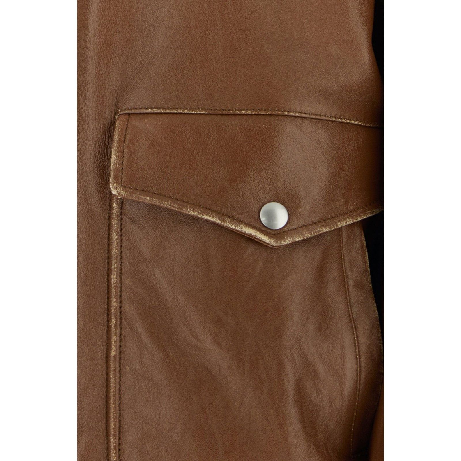 Prada PRADA Brown Leather Jacket New & Authentic (Women's size:IT Size S / US 4 / IT 40 - 3 Thumbnail