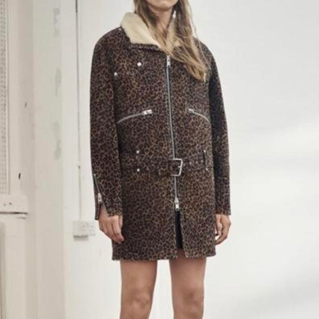 Allsaints AllSaints Collins Leopard Nubuck & Shearling Jacket US XS/2 Size XS / US 0-2 / IT 36-38 - 5 Thumbnail