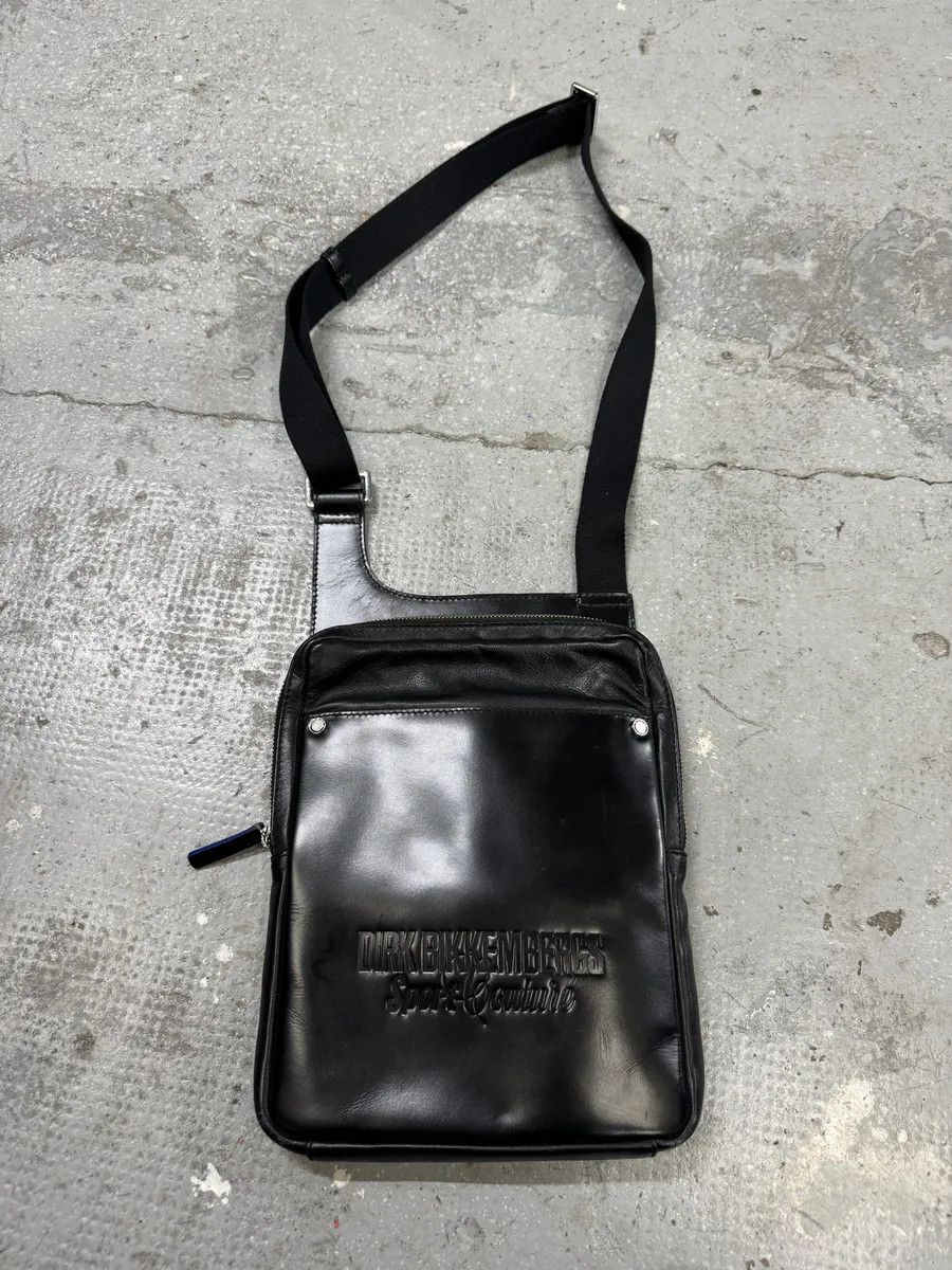 Dirk Bikkembergs 2000s Dirk Bikkembergs Black Leather Shoulder Bag Size ONE SIZE - 1 Thumbnail