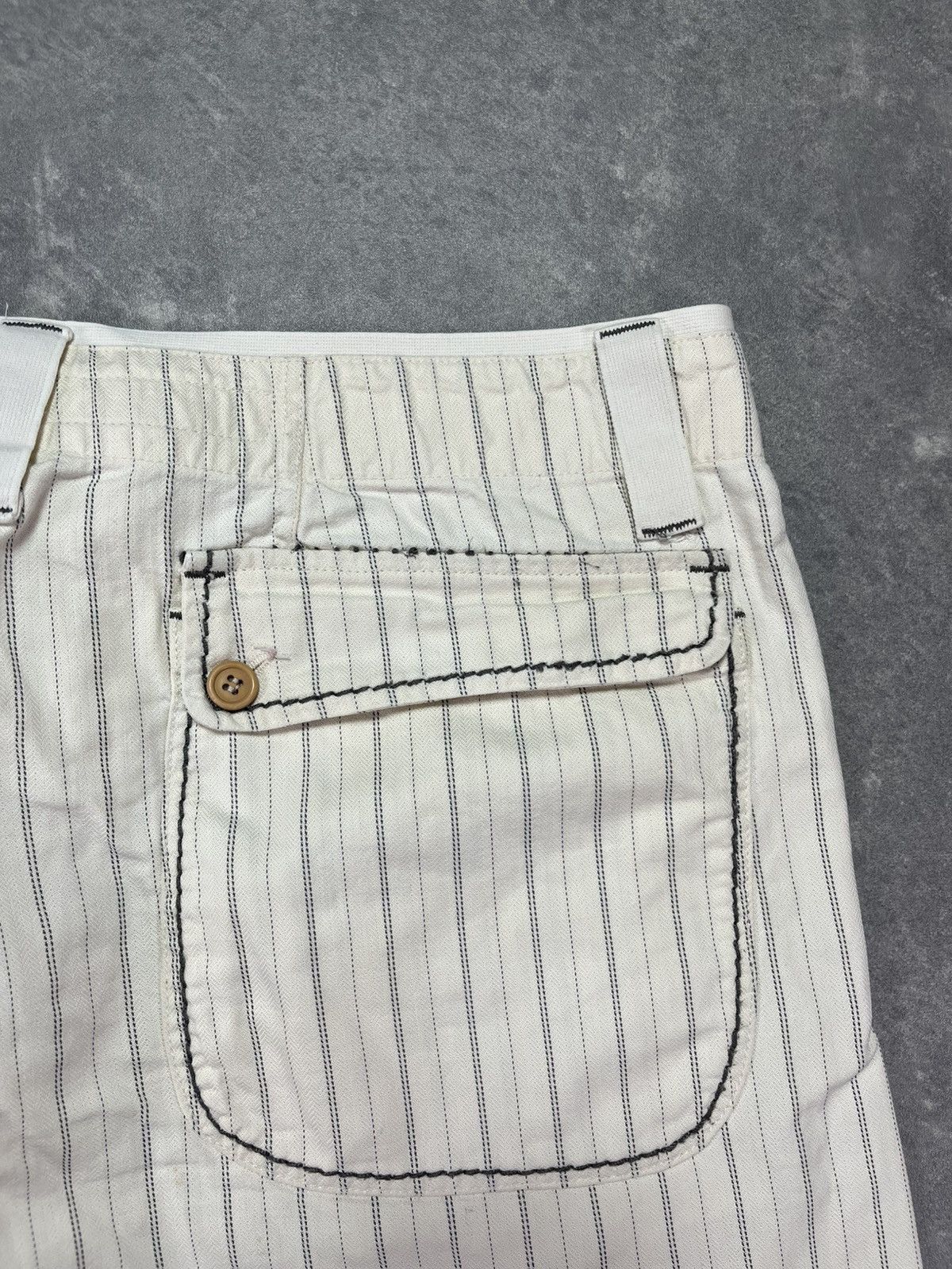 Marithe + Francois Girbaud 00s Marithe + Francois Girbaud Striped Loose Shorts 30 Size 30" / US 8 / IT 44 - 15 Thumbnail