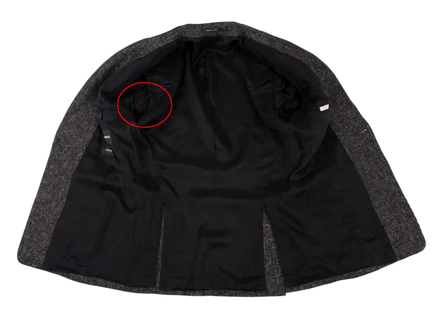 Emporio Armani Melange Wool One-Button Jacket in Black and White Size US S / EU 44-46 / 1 - 9 Thumbnail
