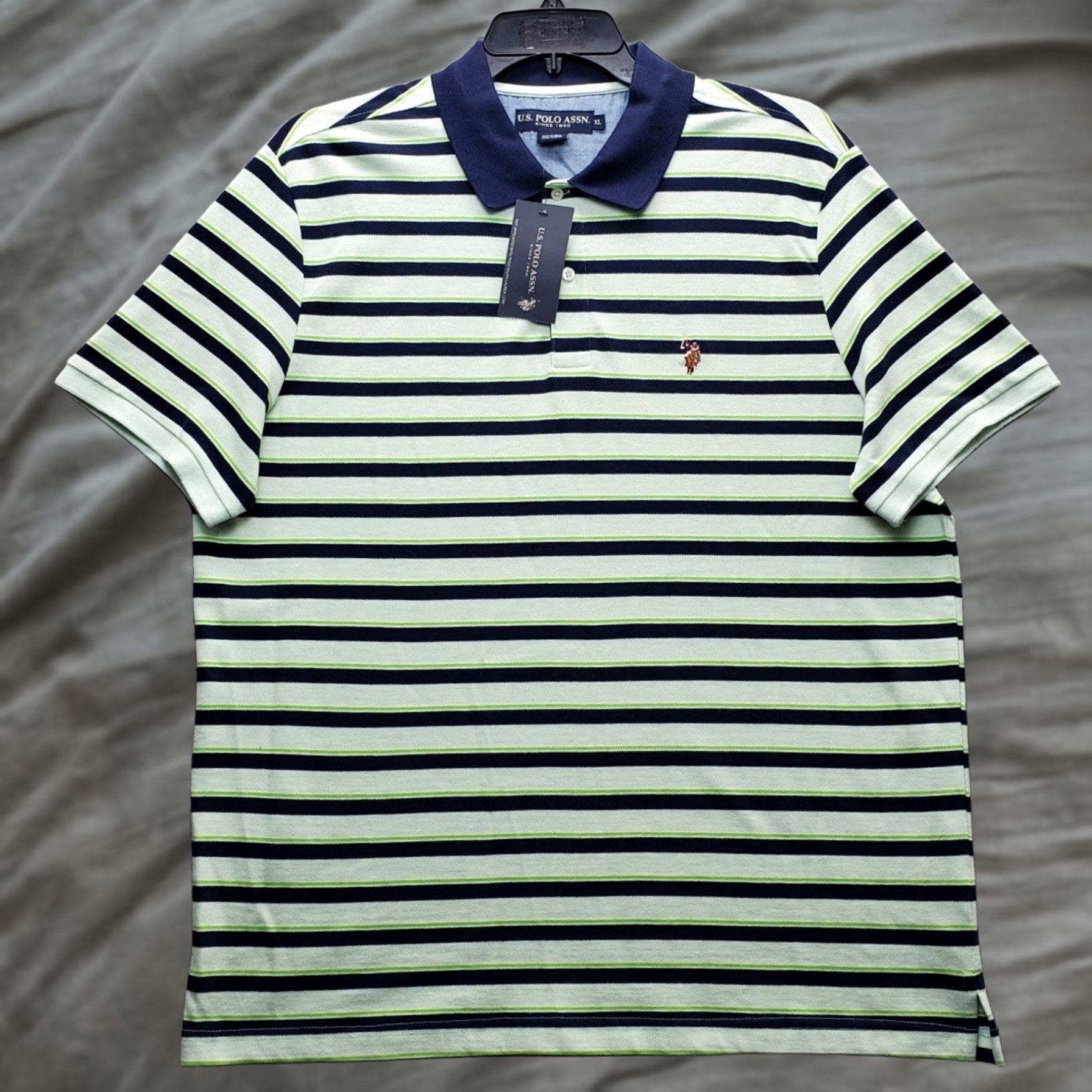 Vintage US Polo Assn. Polo Shirt Mens XL Multi Striped Classic Short Sleeve Flesh Pony Shirt Size US XL / EU 56 / 4 - 1 Thumbnail