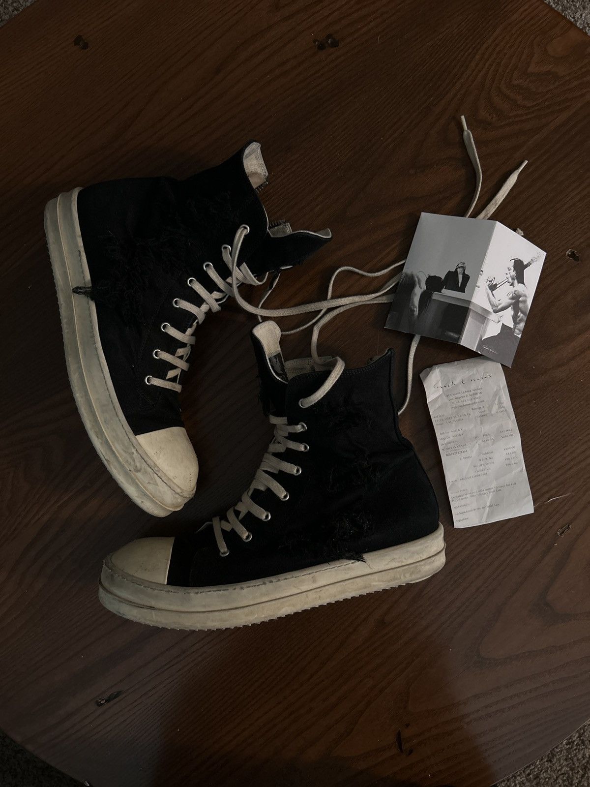 image of Rick Owens x Rick Owens Drkshdw Rick Owen’S Drkshdw Scarpe In Denim Shoe in Black, Men's (Size 12)
