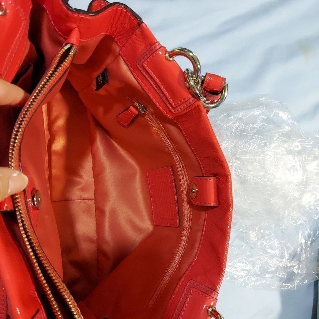 Coach Coach Peyton Patent Leather Turnkey Carryall Coral handbag Size ONE SIZE - 9 Thumbnail