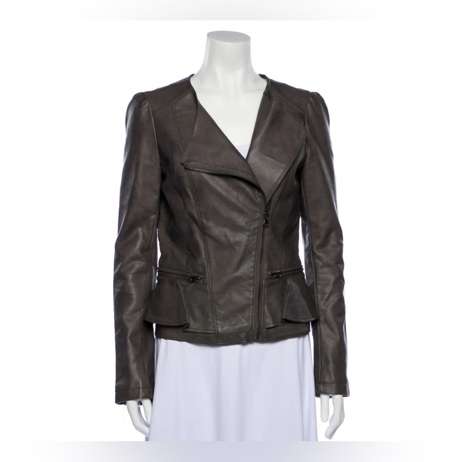 Neiman Marcus NEIMAN MARCUS CUSP Faux Leather Moto Biker Jacket Women Sz M Size M / US 6-8 / IT 42-44 - 1 Thumbnail
