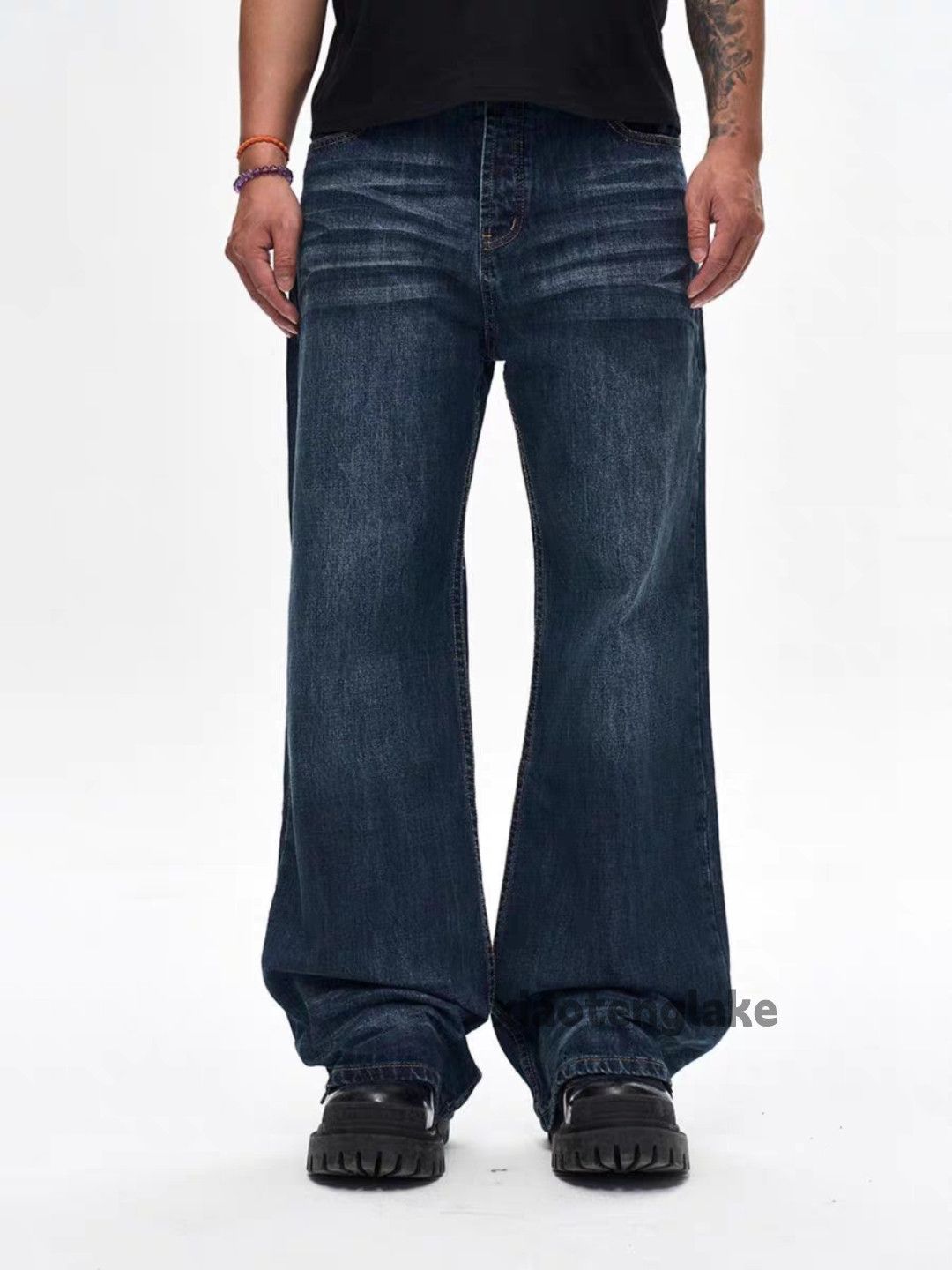 Jean ltx vintage washed faded loose baggy hiphop jeans Size US 34 / EU 50 - 8 Thumbnail