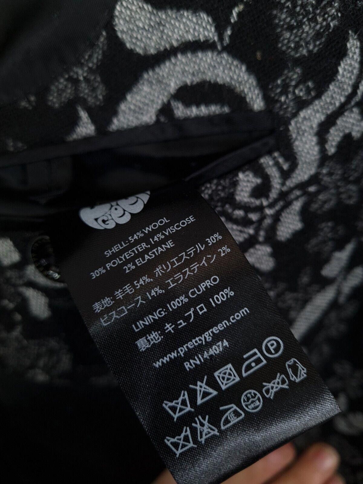 Pretty Green Pretty Green Blazer Size 4o Black Woven Wool Blend Jacket Size US L / EU 52-54 / 3 - 4 Thumbnail
