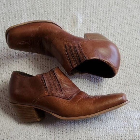 Durango Durango Sz. 8.5 Brown Leather 2" Heeled Pullon Square Toe Bo Size US 8.5 / EU 41-42 - 3 Thumbnail