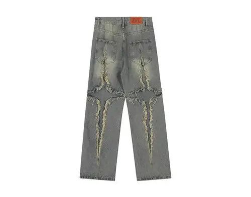 Jean Vintage hip hop frayed trim distressed jeans Size US 32 / EU 48 - 4 Thumbnail