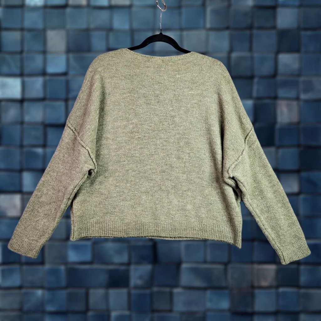 Vintage Nina Kendosa Paris Sweater Women Cropped Green Pullover L/XL New Size L / US 10 / IT 46 - 1 Thumbnail