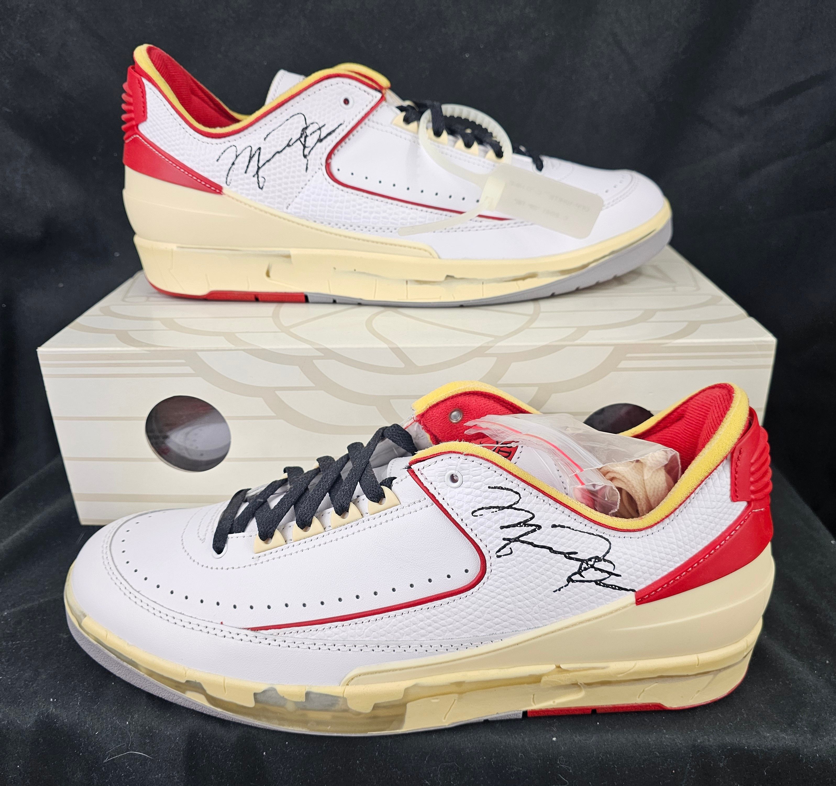 Jordan Brand Nike Air Jordan 2 Retro Low SP Off-White Varsity Red Chicago Size US 13 / EU 46 - 2 Thumbnail