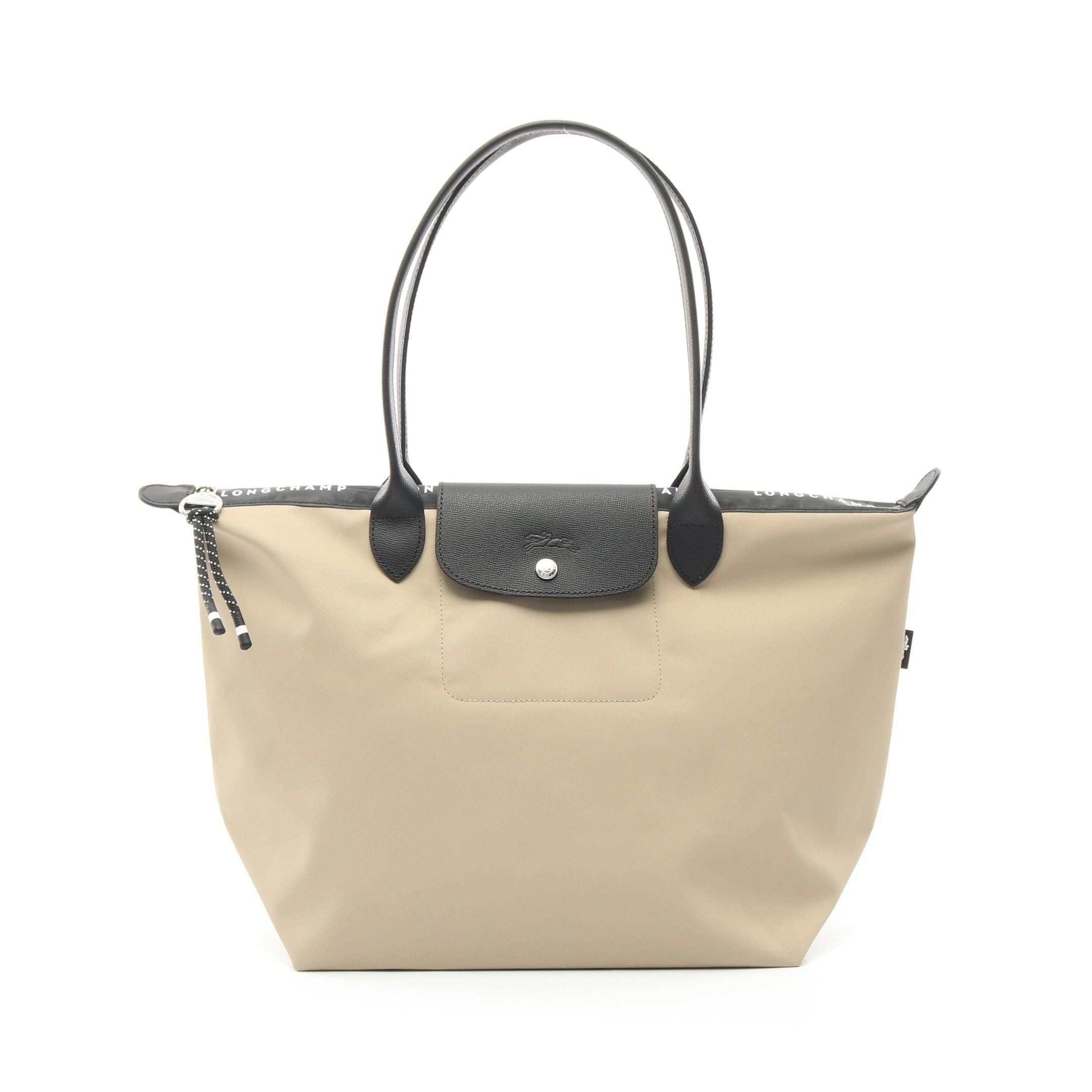 Longchamp Longchamp Le Preage Energy L Shoulder Bag Tote Nylon Leather Beige Black Size ONE SIZE - 1 Thumbnail