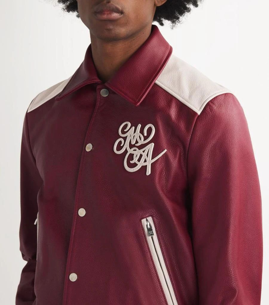 Amiri o1s1wg111125 Logo Leather Jacket in Burgundy/White Size US M / EU 48-50 / 2 - 5 Thumbnail