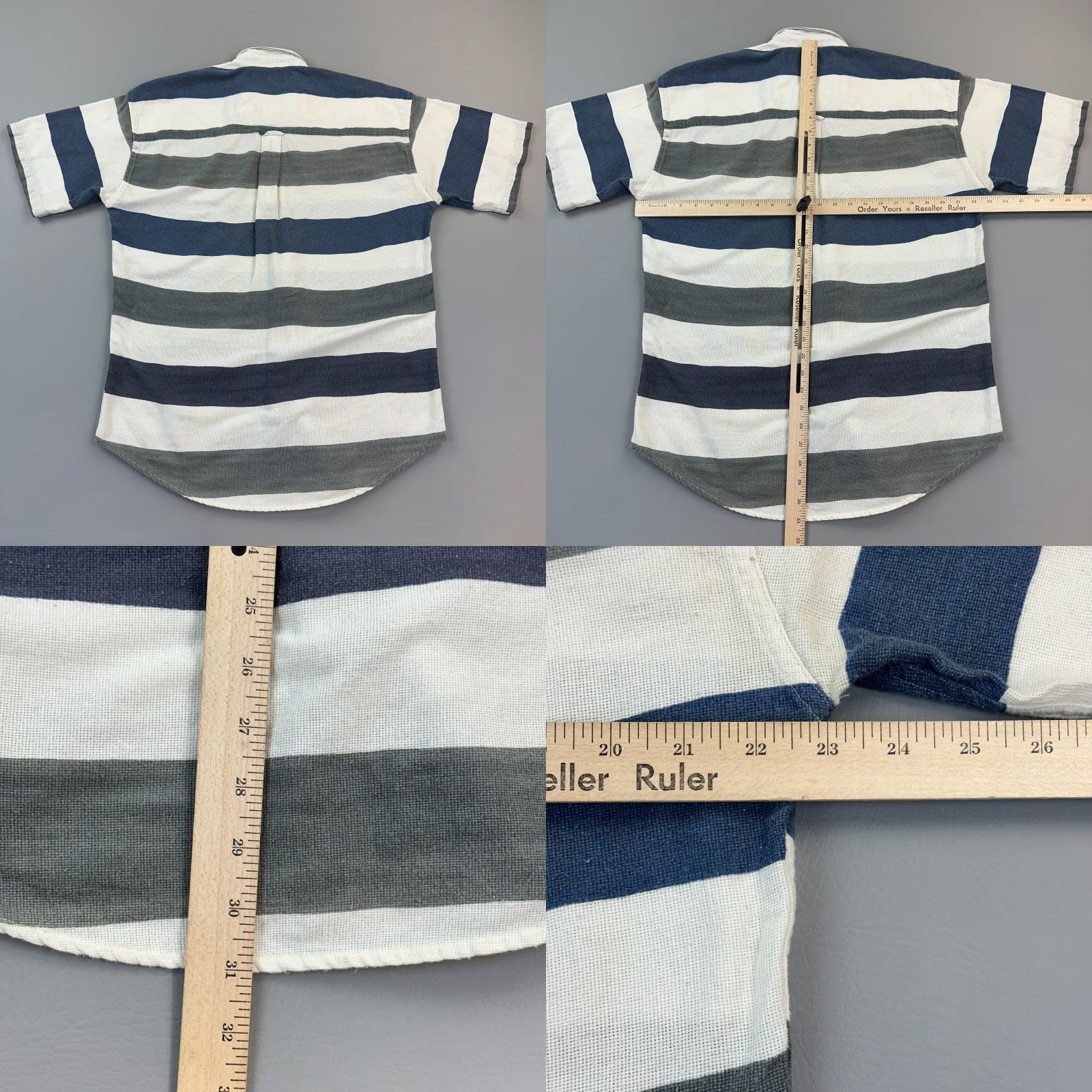 Ralph Lauren VINTAGE Chaps Ralph Lauren Shirt Mens M White Blue Gray Slub Cotton Striped Button-Up Casual Size US M / EU 48-50 / 2 - 8 Thumbnail